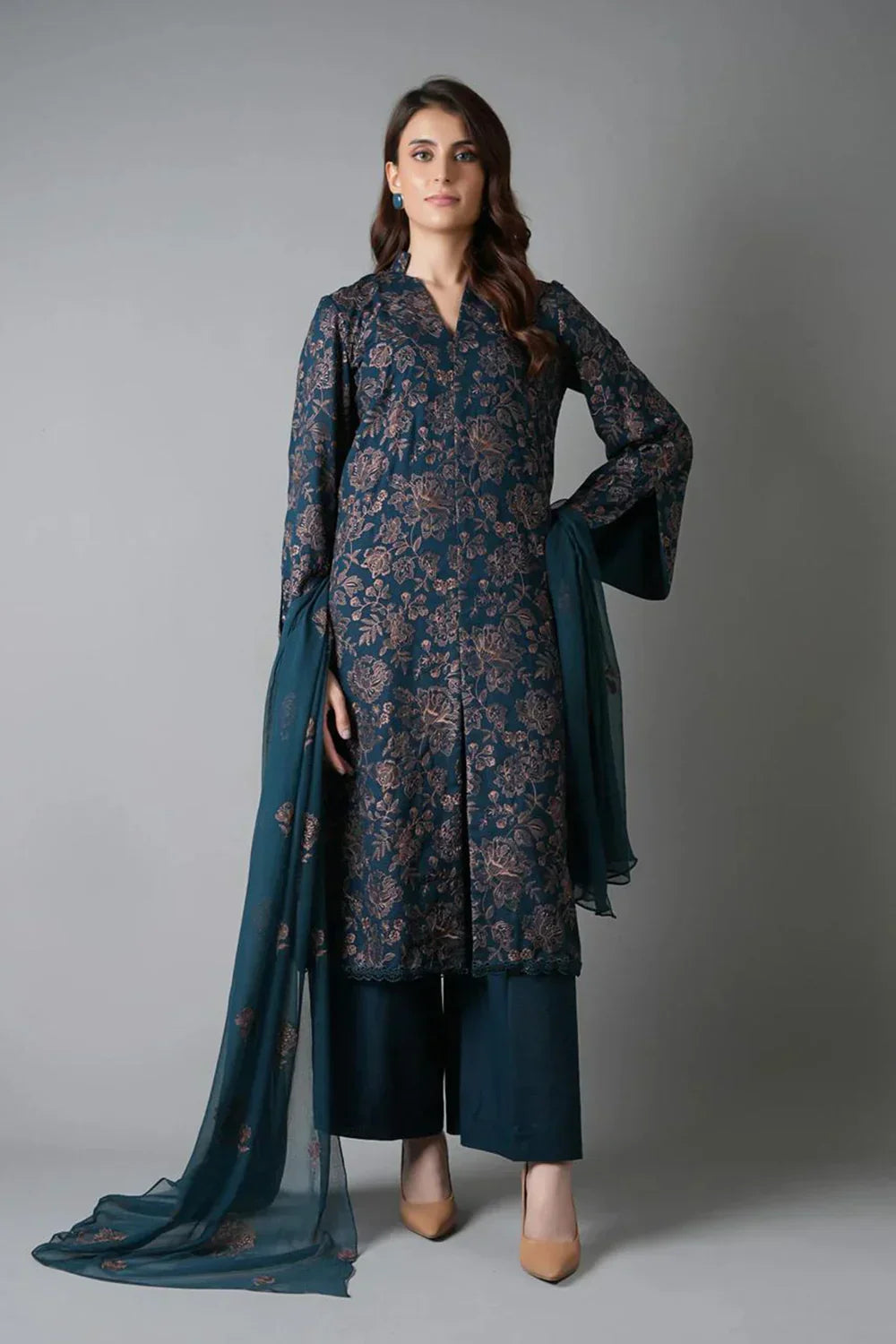 Bareeze Embroidered lawn 3pc D-266
