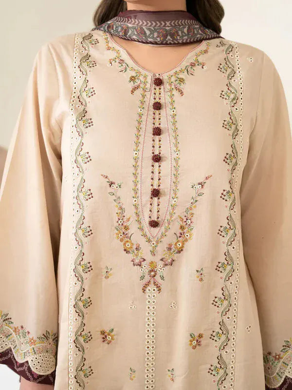 Sapphire D-299 Embroidered Dhanak 3pc