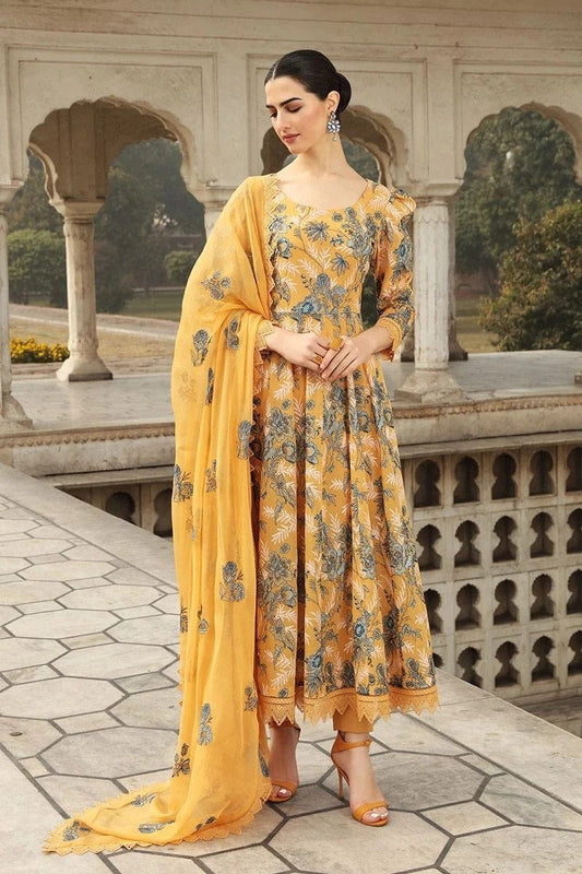 Bareeze D-355 Musturd Embroidered Lawn 3pc