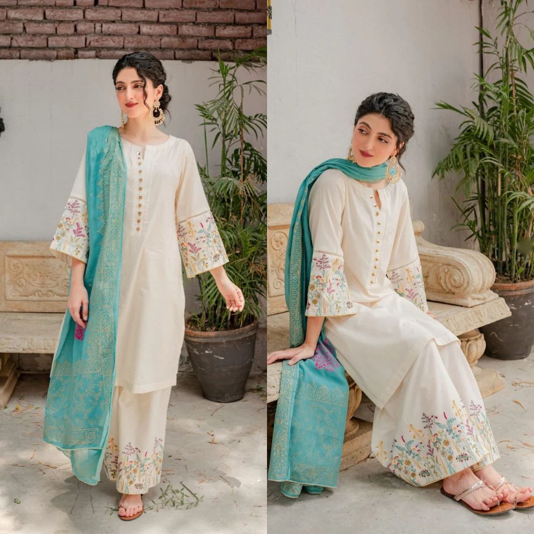 Sapphire SC-882 Off White Embroidered Lawn 3pc