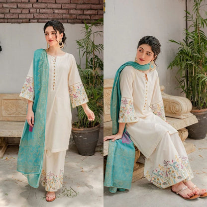 Sapphire SC-882 Off White Embroidered Lawn 3pc