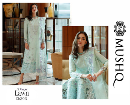EID Collection Mushq Embroidered lawn Three Piece (3P)