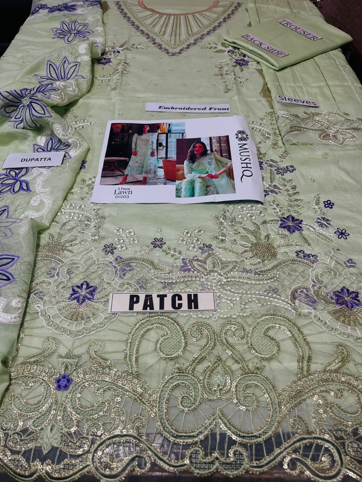 EID Collection Mushq Embroidered lawn Three Piece (3P)