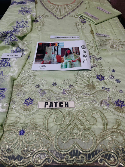 EID Collection Mushq Embroidered lawn Three Piece (3P)